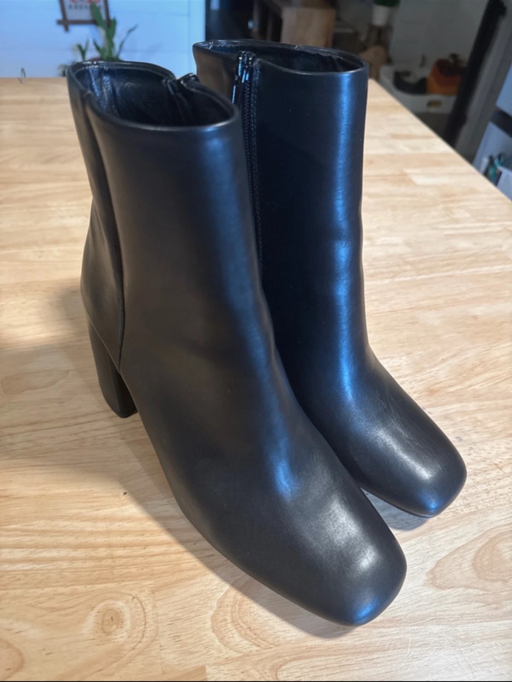 Madden Girl Black Square-Toe Ankle Booties